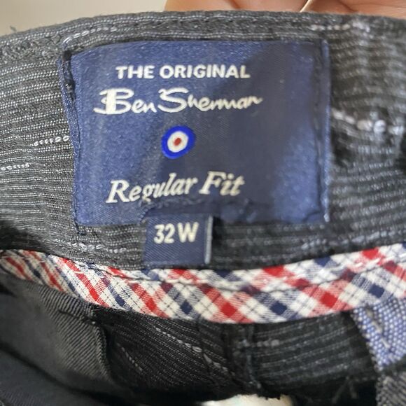 Ben Sherman Shorts Black Stretch Cotton Regular Fit Size 32  8” NWT  Chino - Picture 6 of 8